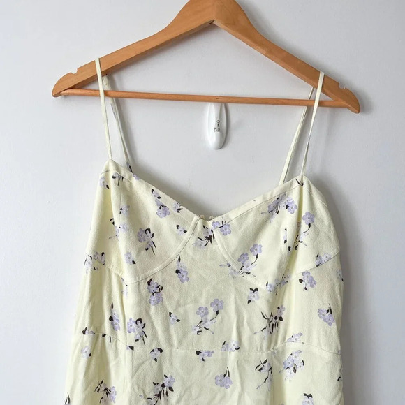 Aritzia Sunday Best Viola Midi Dress Yellow Purple XL - Picture 5 of 9